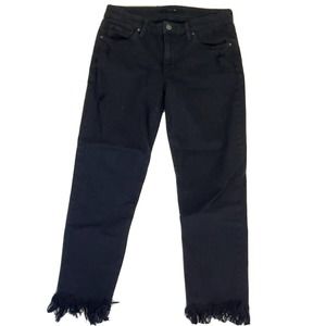 Joe’s Denim Ex Lover Crop Frayed Hem Black Jeans Women’s Size 26